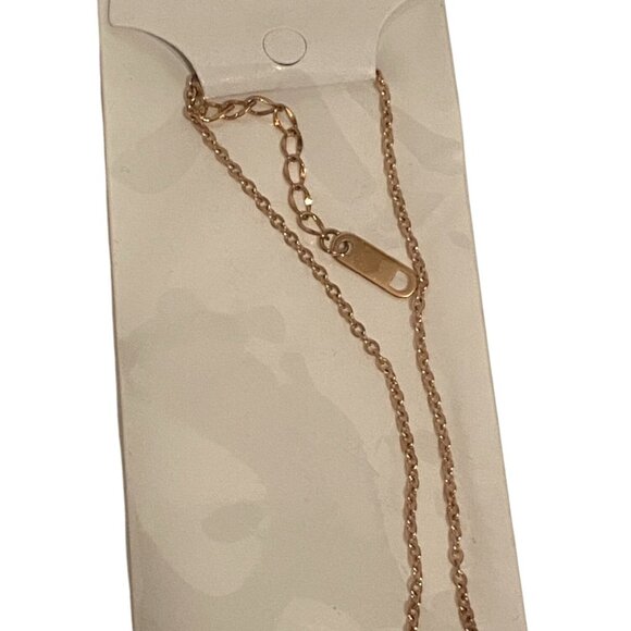 Rose Gold Fancy Zircon Bar Necklace Titanium Steel‎ For Women - Picture 3 of 4